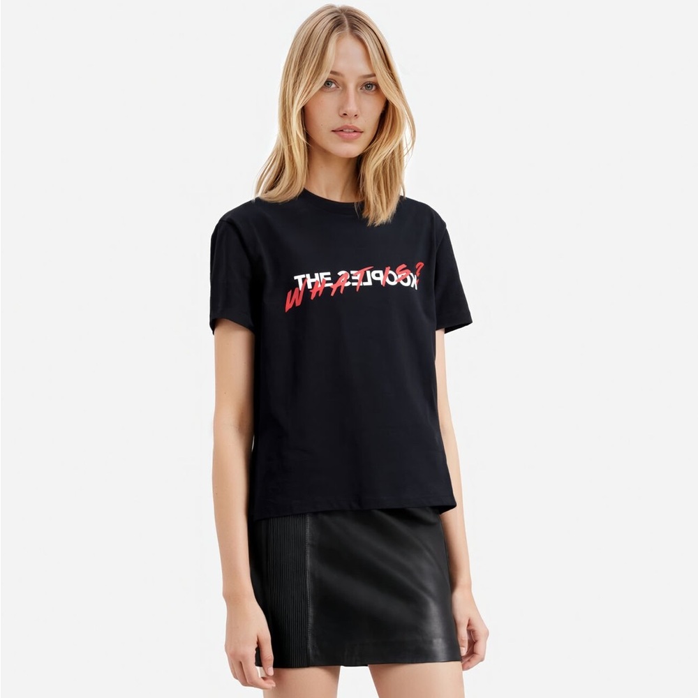 The Kooples Black Graphic Short Sleeve Paris 100% Cotton T-shirt Tee